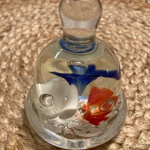 Vintage Joe St Clair red,white and blue bell paperweight